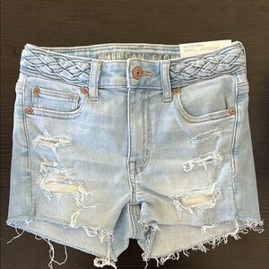 American Eagle Outfitters Next Level Stretch denim Jean Shorts NWT Size 00 Cute!